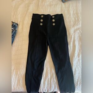 Zara Black Skinny Pants with Button Detail